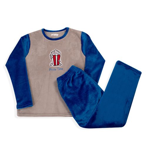 PIJAMA CONJUNTO MANGA LARGA +PANTALÓN AZUL