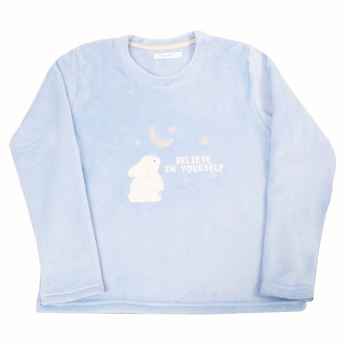 PIJAMA CONEJO POLAR CELESTE