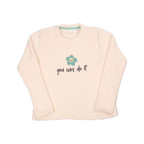 PIJAMA FLOR POLAR CRUDO