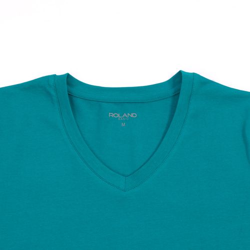 CAMISETA CUELLO V TURQUESA