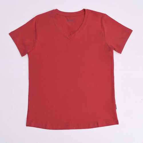 CAMISETA CUELLO V CORAL