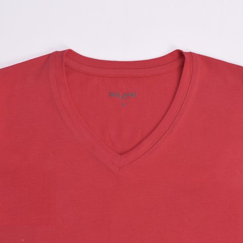 CAMISETA CUELLO V CORAL