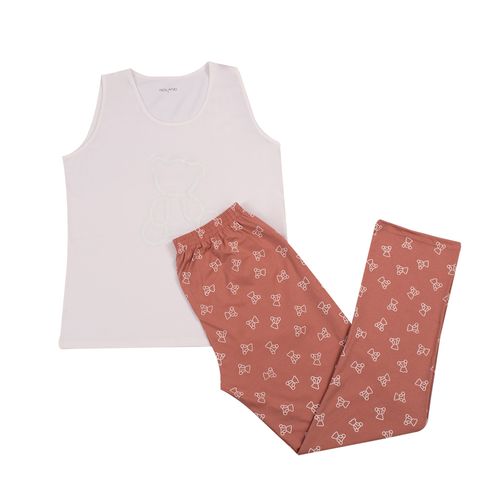 PIJAMA MINIPRINT OSITO CRUDO, ROSADO