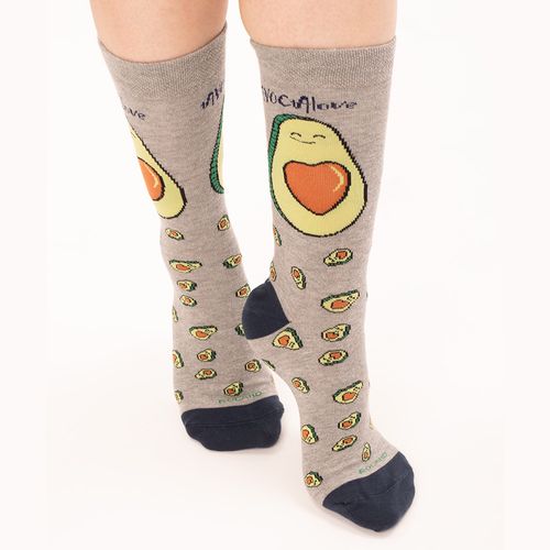 MEDIA CASUAL CAÑA MEDIA CASUAL LISA SAN VALENTÍN AVOCADO LOVE JASPE PACK X1