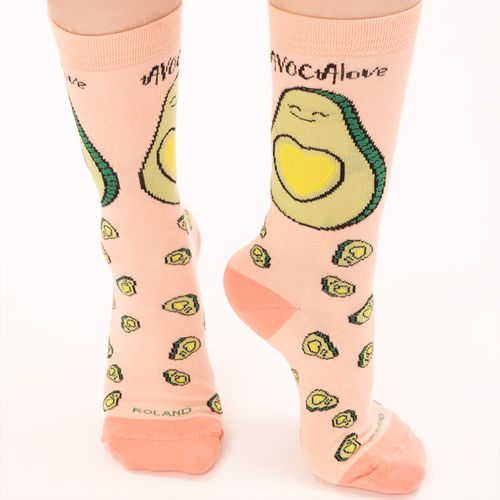 MEDIA CASUAL CAÑA MEDIA CASUAL LISA SAN VALENTÍN AVOCADO LOVE CORAL PACK X1