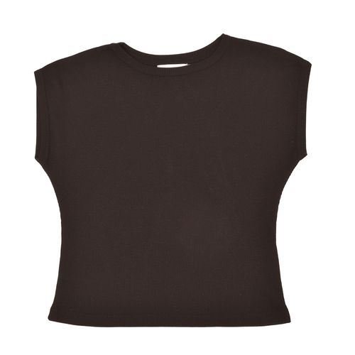 CAMISETA MANGA CAIDA RIB NEGRO