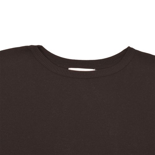 CAMISETA MANGA CAIDA RIB NEGRO