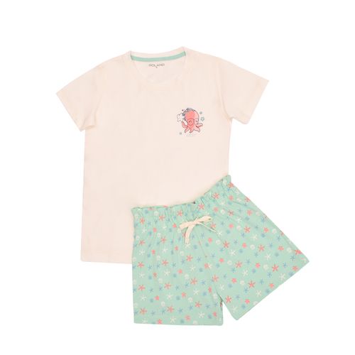 PIJAMA CONJUNTO MANGA CORTA + SHORT PULPO CRUDO