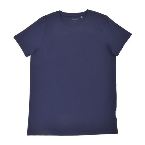 CAMISETA JERSEY CUELLO REDONDO AZUL MEDIO