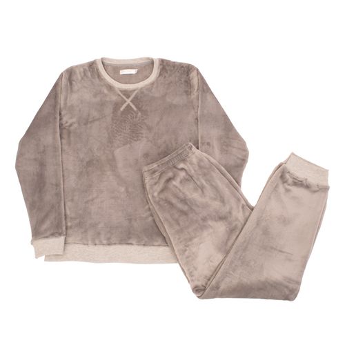 PIJAMA CONJUNTO MANGA LARGA + PANTALON FIRST COFFEE GRIS