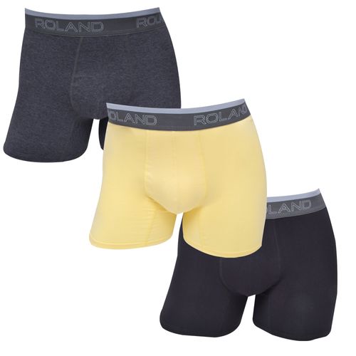 BOXER BÁSICO ELÁSTICO VISTO PIERNA MEDIA GRIS PACK X3