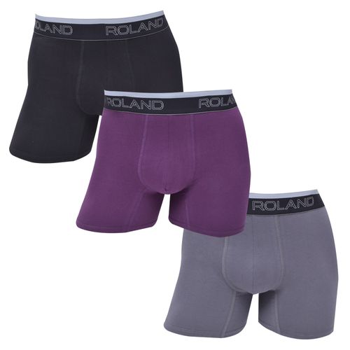 BOXER BÁSICO ELÁSTICO VISTO PIERNA MEDIA NEGRO PACK X3