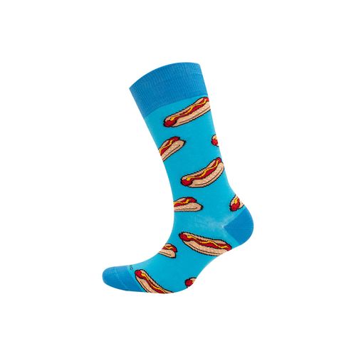 MEDIA COLORS CAÑA CASUAL LISA HOT DOG SIN COSTURA CELESTE X1