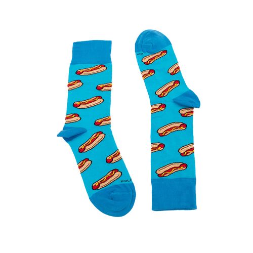 MEDIA COLORS CAÑA CASUAL LISA HOT DOG SIN COSTURA CELESTE X1