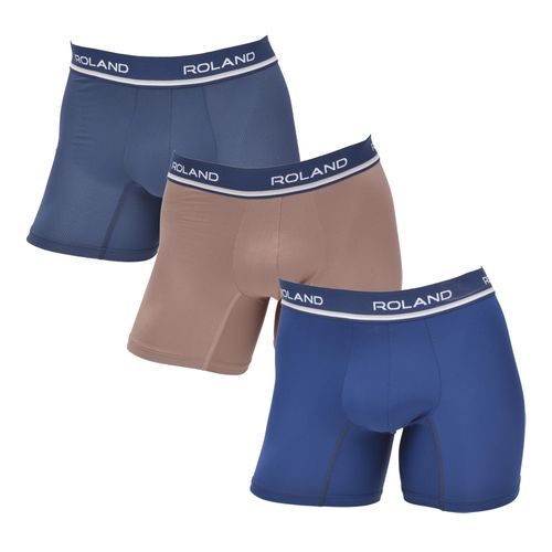 BOXER PIERNA MEDIA MICROFIBRA AZUL PACK X3