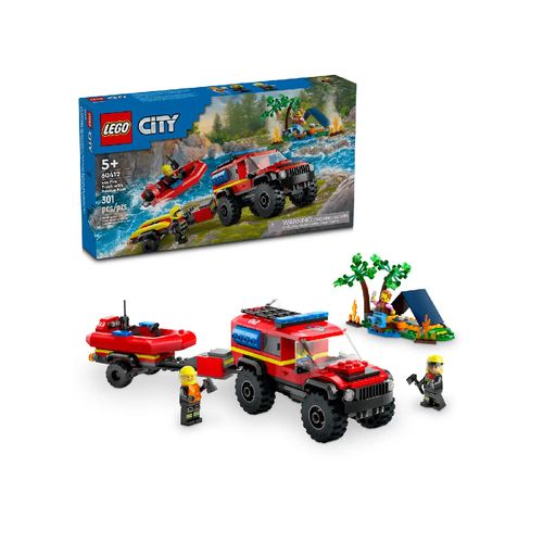 JUGUETE LEGO 4X4 FIRE TRUCK WITH SURTIDO