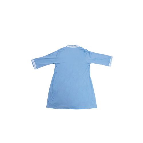 PIJAMA SALIDA DE CAMA BORLAS AZUL
