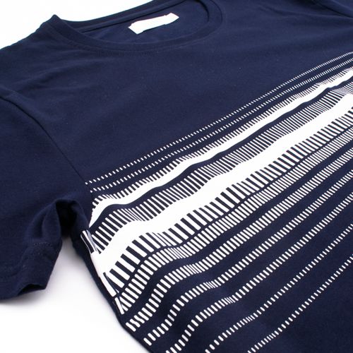 CAMISETA JERSEY LINEAS AZUL MARINO