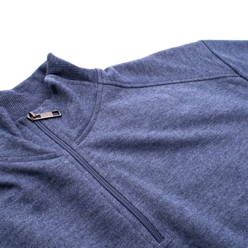 BUZO FLEECE CIERRE AZUL