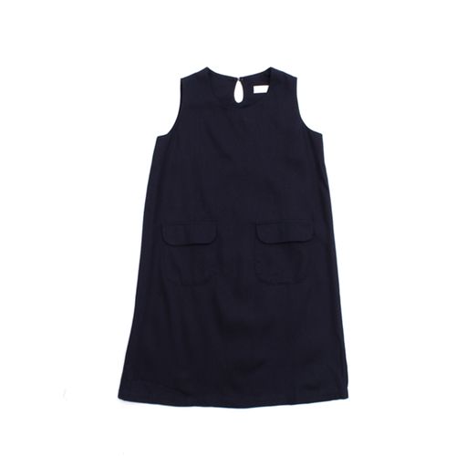 VESTIDO BOLSILLOS CUELLO REDONDO AZUL