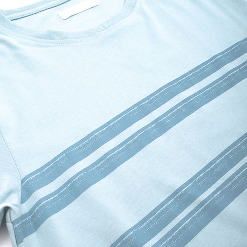 CAMISETA JERSEY LINEAS CELESTE