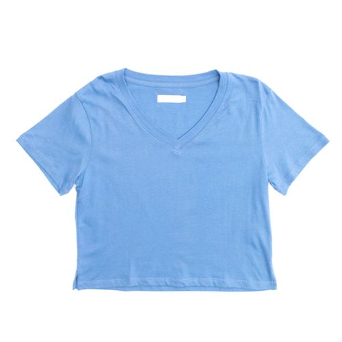 CAMISETA JERSEY CUELLO V CELESTE