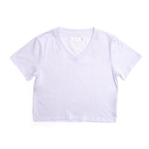 CAMISETA JERSEY CUELLO V BLANCO