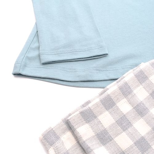 PIJAMA CONJUNTO MANGA LARGA + PANTALÓN SHINE CELESTE