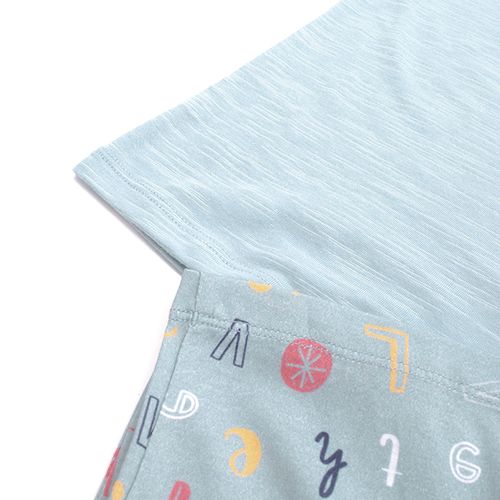 PIJAMA CONJUNTO MANGA CORTA + PANTALÓN SHARE CELESTE