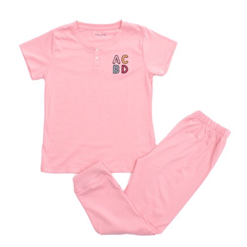 PIJAMA CONJUNTO MANGA CORTA + PANTALÓN VINCHA ROSADO