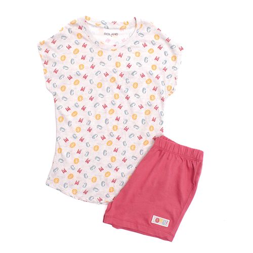 PIJAMA CONJUNTO MANGA CORTA + SHORT LETRAS CRUDO