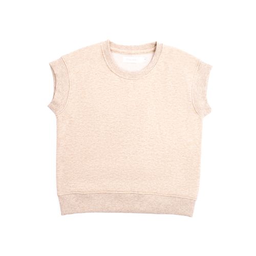 CAMISETA CUELLO REDONDO FLEECE BEIGE