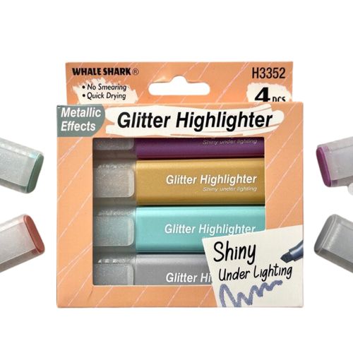 SET 4 RESALTADORES GLITTER SURTIDO