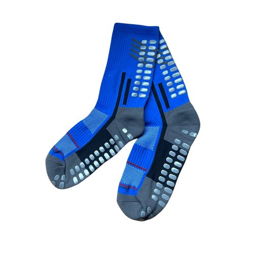 MEDIA DEPORTIVA FUTBOLERA ANTIDESLIZANTE CAÑA 3/4 AZUL ELECTRICO PACK X1