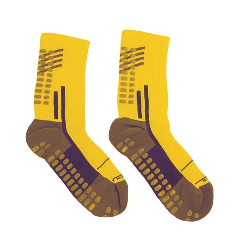 MEDIA DEPORTIVA FUTBOLERA ANTIDESLIZANTE CAÑA 3/4 AMARILLO PACK X1