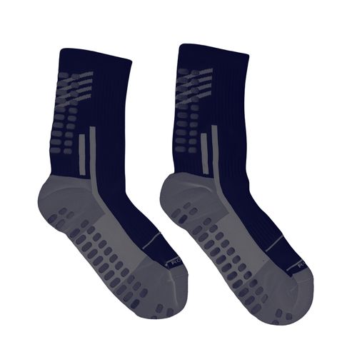 MEDIA DEPORTIVA FUTBOLERA ANTIDESLIZANTE CAÑA 3/4 AZUL MARINO PACK X1