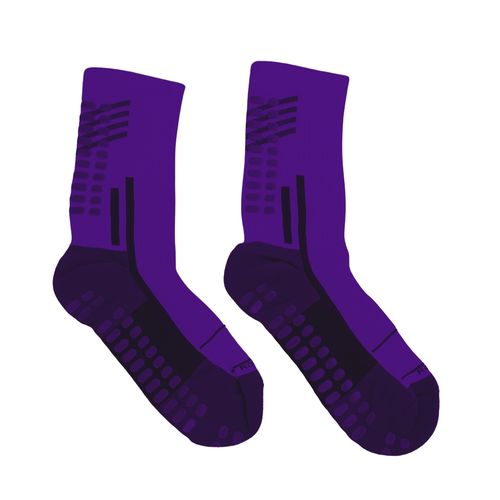 MEDIA DEPORTIVA FUTBOLERA ANTIDESLIZANTE CAÑA 3/4 MORADO PACK X1