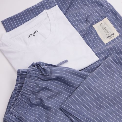 PIJAMA CONJUNTO MANGA CORTA + PANTALÓN LLANA CRUDO