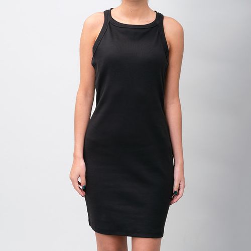 VESTIDO CUELLO REDONDO NEGRO