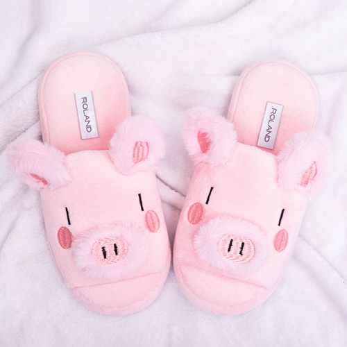 PANTUFLA FELPA CHANCHITO ROSADO