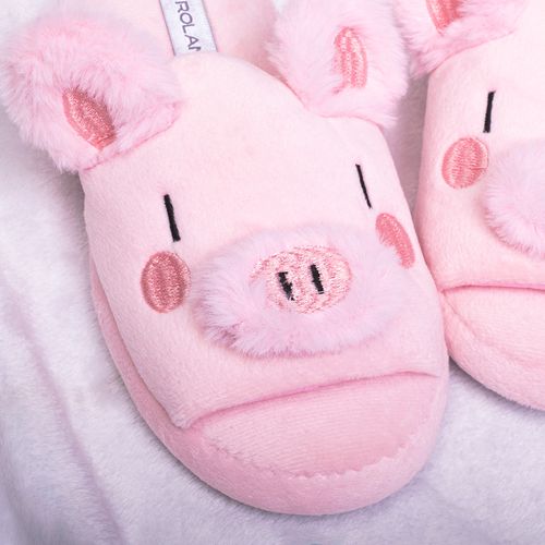 PANTUFLA FELPA CHANCHITO ROSADO