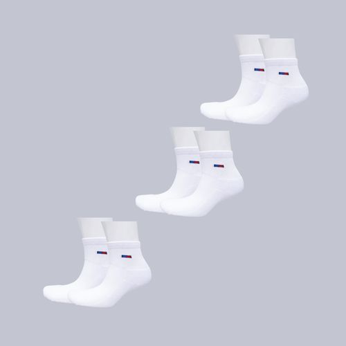 MEDIA DEPORTIVA CAÑA ZAPATILLA  MEDIA FELPA BLANCO DISEÑO SURTIDO BLANCO PACK X3