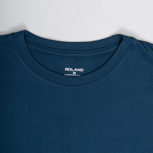 CAMISETA CUELLO REDONDO SEAMLESS AZUL