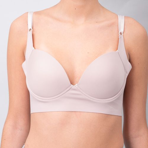 BRASIER MICROFIBRA LLANO BEIGE PACK X1