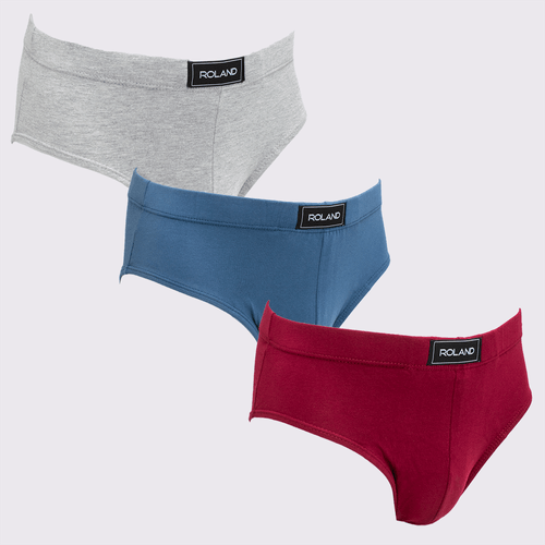 SET CALZONCILLO BÁSICO ELASTICO RECUBIERTO LLANO AZUL PACK X3