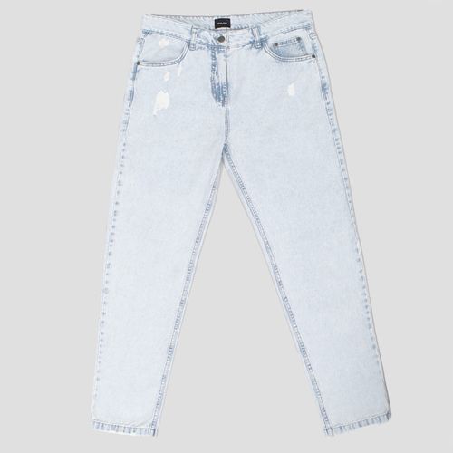 PANTALÓN DENIM BASTA RECTA AZUL CLARO
