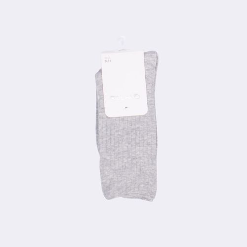 MEDIA LISA CAÑA CASUAL ACANALADA GRIS PACK X1