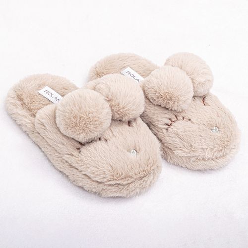 PANTUFLA FELPA OREJITAS CAFÉ