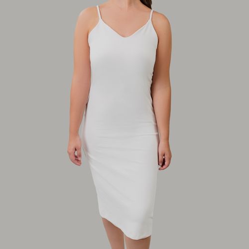 VESTIDO JERSEY LARGO CRUDO