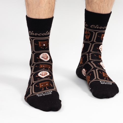 MEDIA COLORS REGIONS CAÑA CASUAL LISA CHOCOLATE LOVER SIN COSTURA NEGRO PACK X1